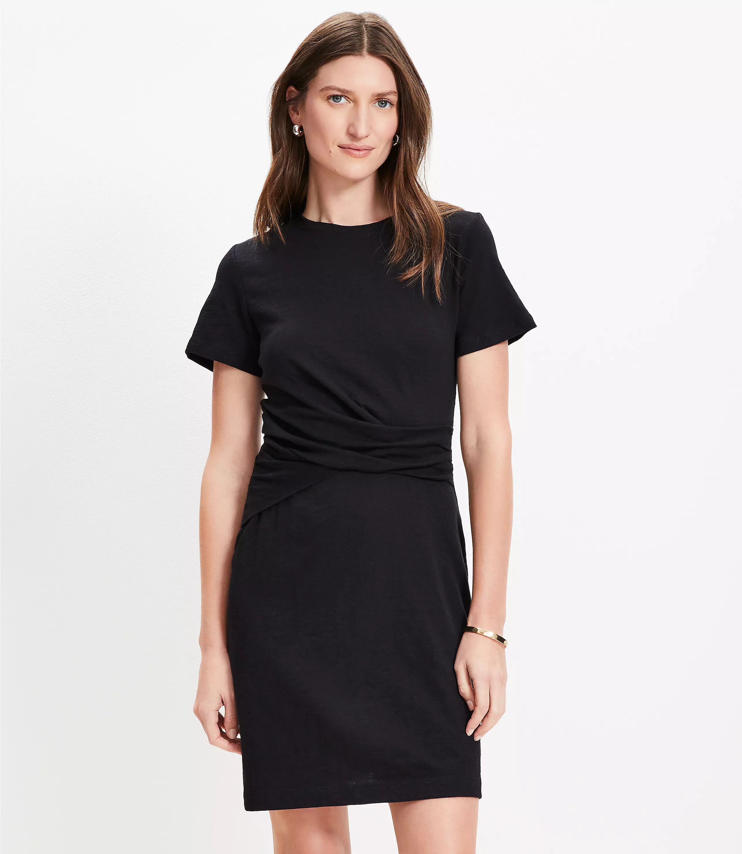 Draped Mini Tee Dress | LOFT