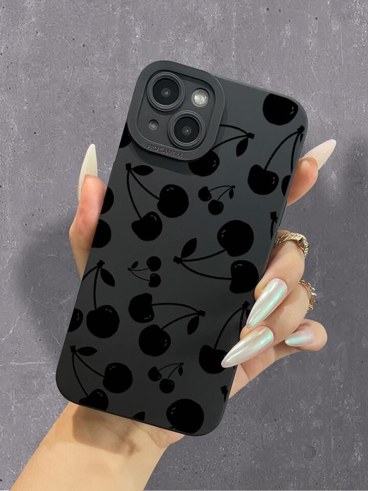 Cherry Pattern Phone Case Compatible With iPhone 15/15Pro/15Plus/15Promax | SHEIN