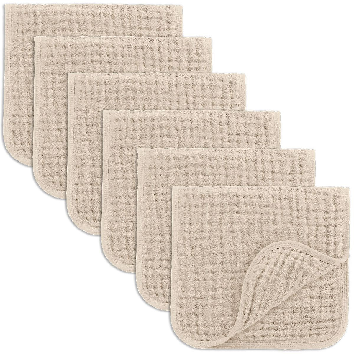 Muslin Burp Cloths Large 100% Cotton by Comfy Cubs - Sand, Pack of 6 | Target