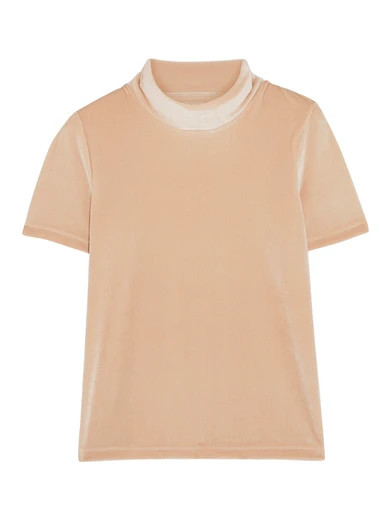 Madewell - Velvet Turtleneck Top - Pastel pink | NET-A-PORTER (UK & EU)