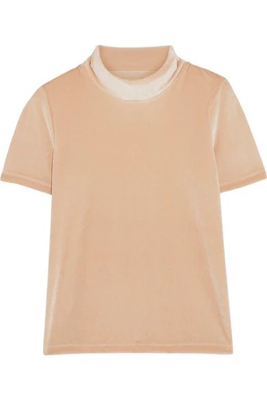 Madewell - Velvet Turtleneck Top - Pastel pink | NET-A-PORTER (UK & EU)