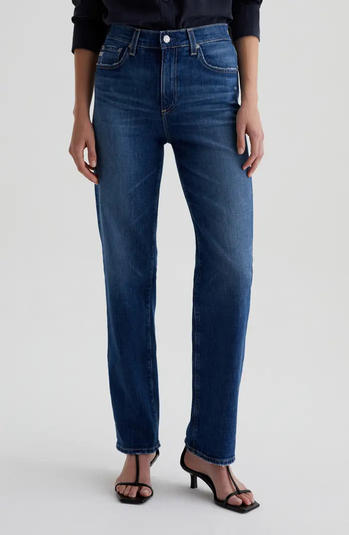AG Brinley Mid Rise Classic Straight Leg Jeans | Nordstrom | Nordstrom