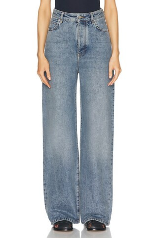 Loewe High Waisted Straight Leg in Washed Blue | FWRD | FWRD 