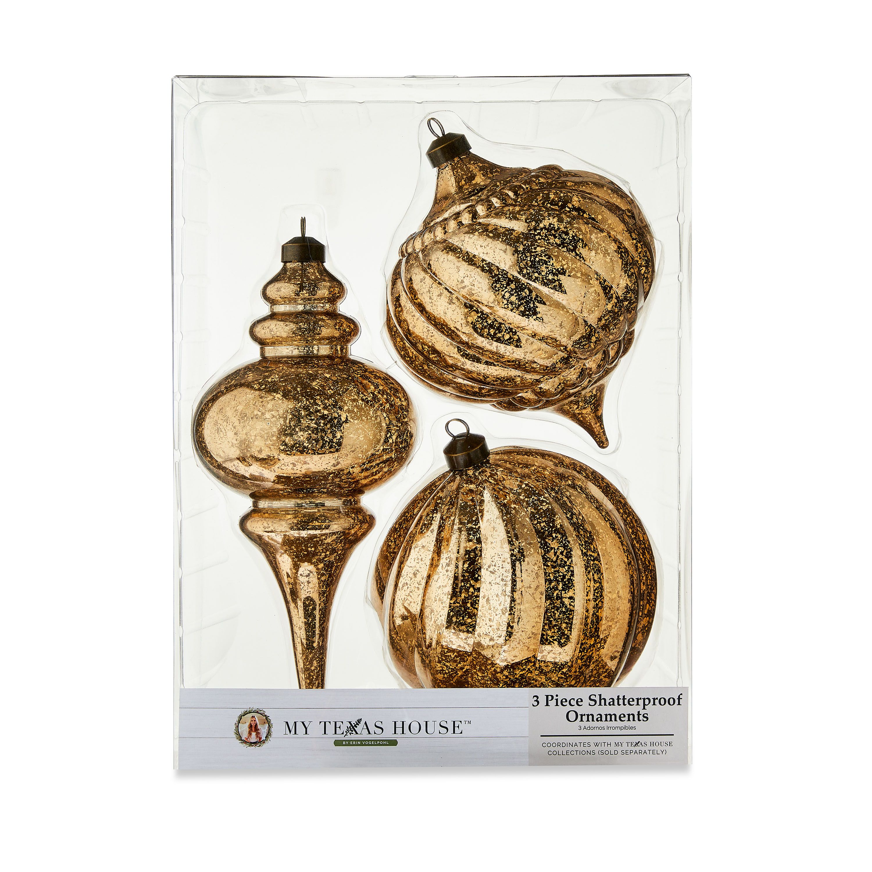 My Texas House, Gold Murcury Ornaments, 3 Count | Walmart (US)