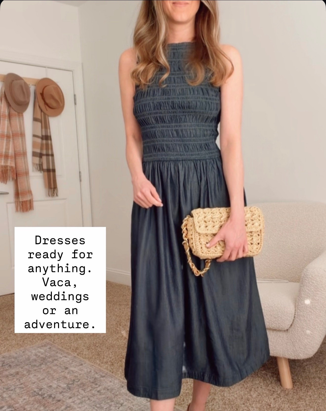 This dress works for literally everything and I love that about it.

smocked midi dress, blue chambray dress, sleeveless summer dress, wedding guest dress, vacation outfit, casual midi dress, comfortable dress, versatile summer dress, blue dress outfit, chambray midi dress, smocked bodice dress, summer wedding outfit, travel dress, easy summer outfit, blue sleeveless dress, midi dress styling

#LTKSeasonal #LTKMothersDay #LTKOver40