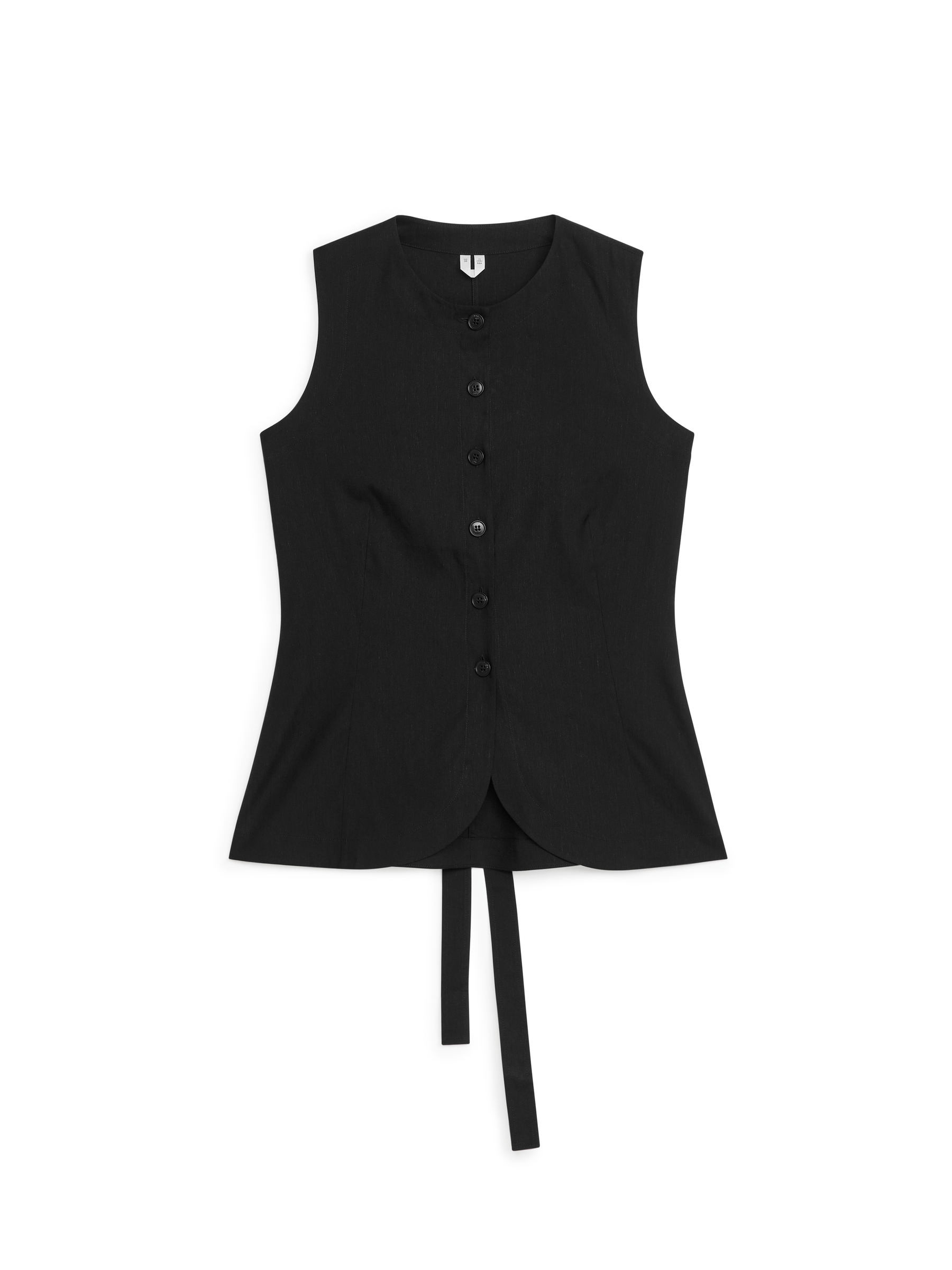 Linen-Blend Waistcoat – Black – Women – ARKET EU | Arket EU
