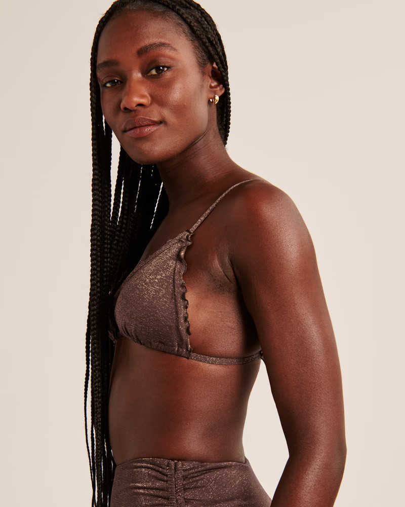 Shimmer Triangle Bikini Top | Abercrombie & Fitch (US)