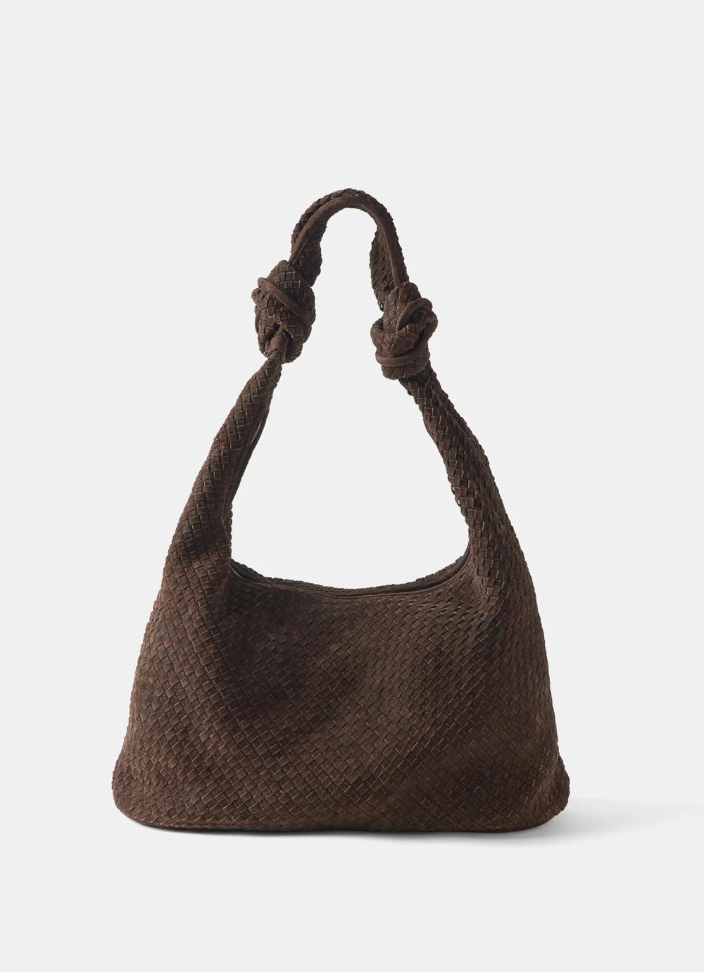 Brown Woven Suede Knot Detail Bag | Mint Velvet