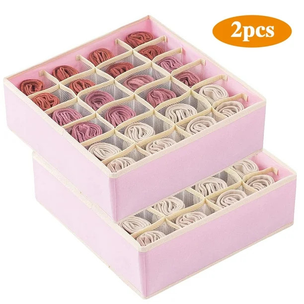DENVDENCY 2 Pack Sock Organizer Underwear Organizer, 40 Cell Sock Drawer Organizer Fabric Foldabl... | Walmart (US)