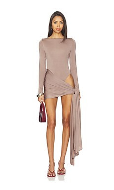 NBD Imari Mini Dress in Taupe from Revolve.com | Revolve Clothing (Global)