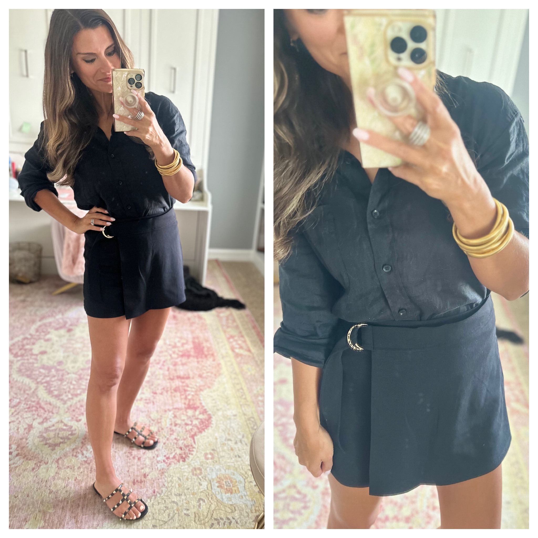 Great look for summer with a black skirt skort shorts and linen top

#LTKOver40 #LTKFindsUnder50 #LTKStyleTip