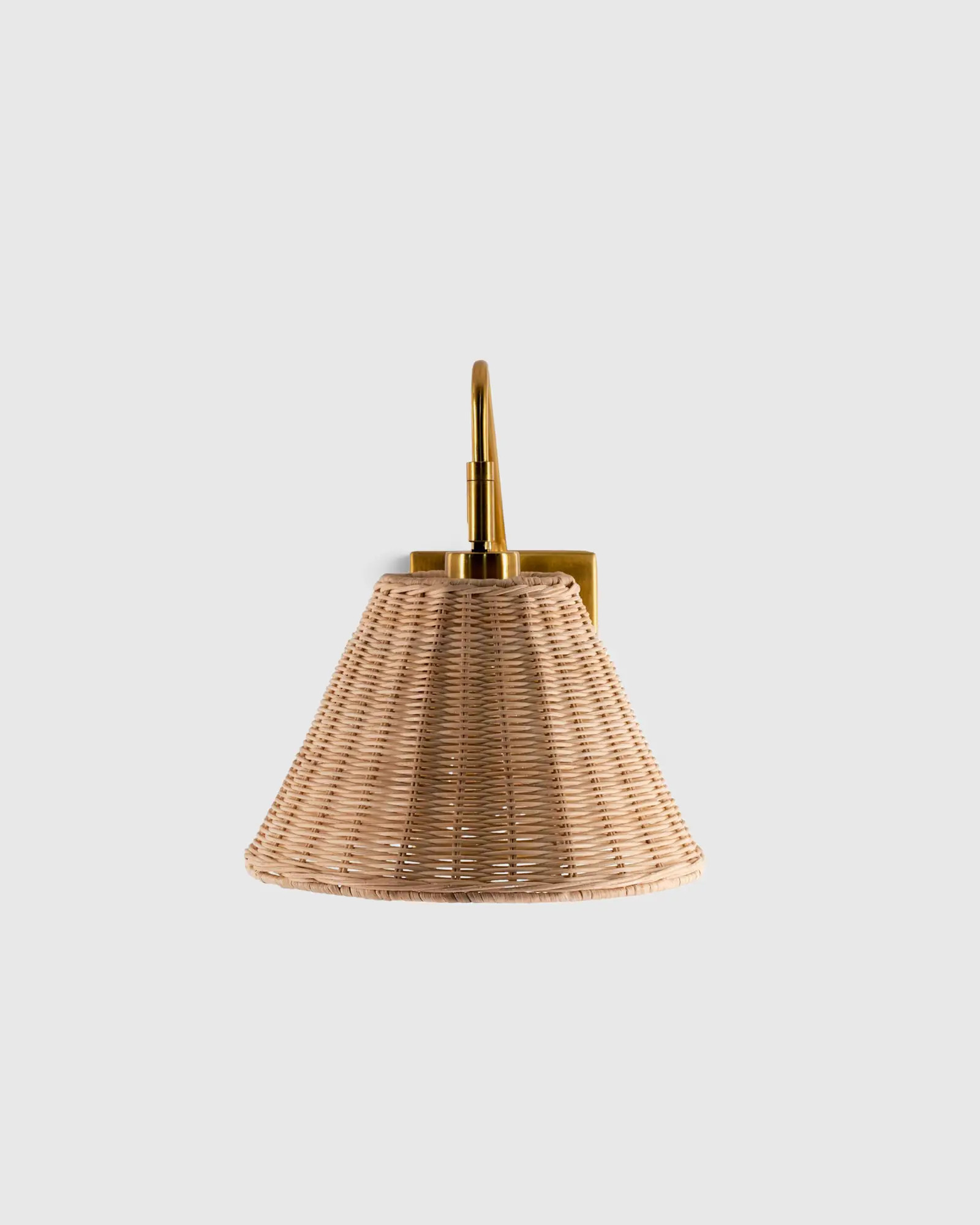Articulating Sconce with Rattan Shade | Quince