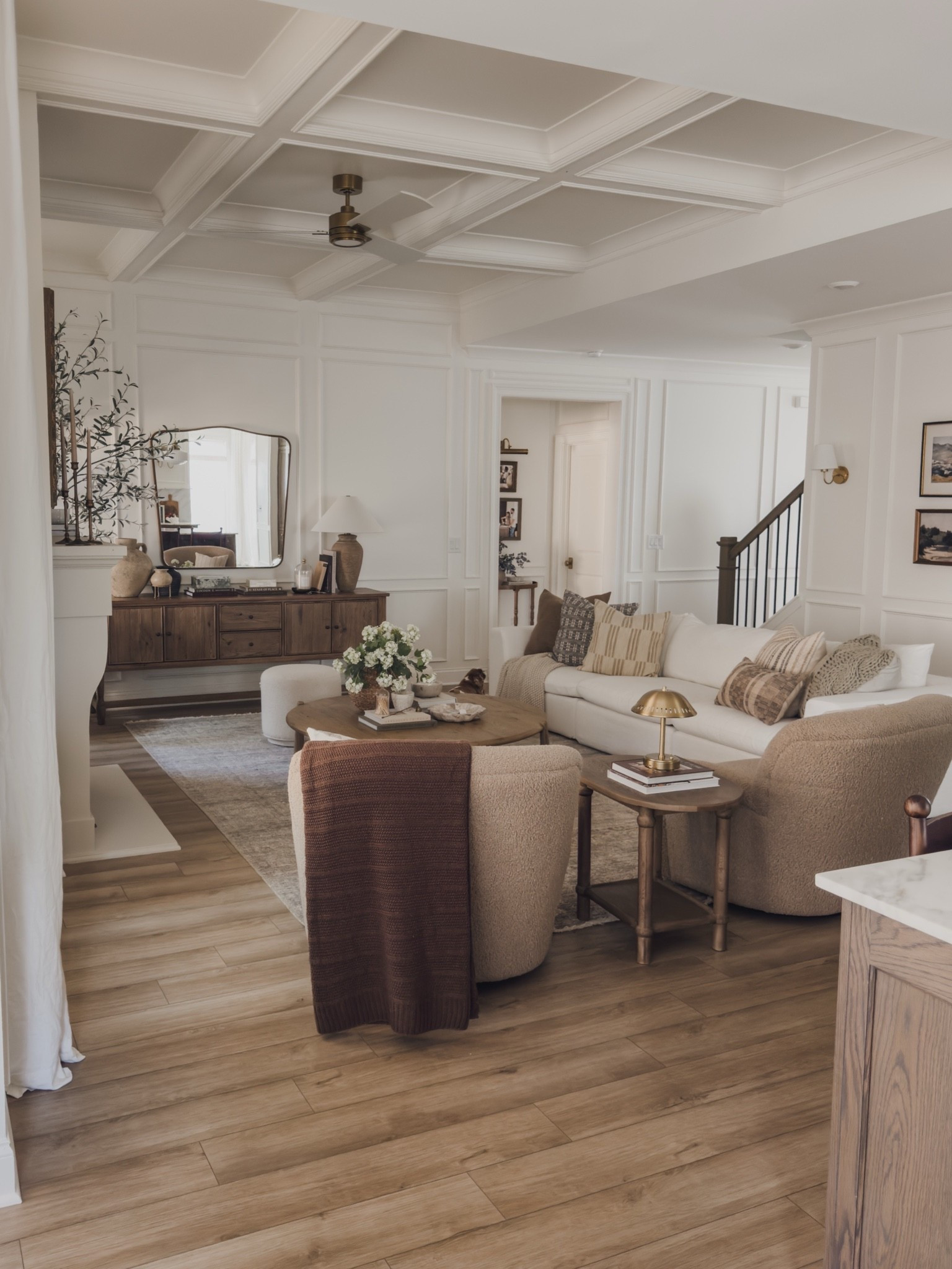 Summer refresh in the living room — simple seasonal swaps with cozy throw pillows, faux florals, and simple decor additions help to to transition my quality furniture staples from season to season.

Home finds, neutral home inspo, collected style, living room refresh, summer refresh, neutral wood tones, linen upholstered sofa, cozy swivel chairs, sideboard details, round coffee table, cozy throw pillows, vintage inspired area rug, Four Hands, Amber Lewis, Castlery, Pottery Barn style, found it on Amazon, Wayfair, Target style, shop the look!

#LTKSeasonal #LTKHome