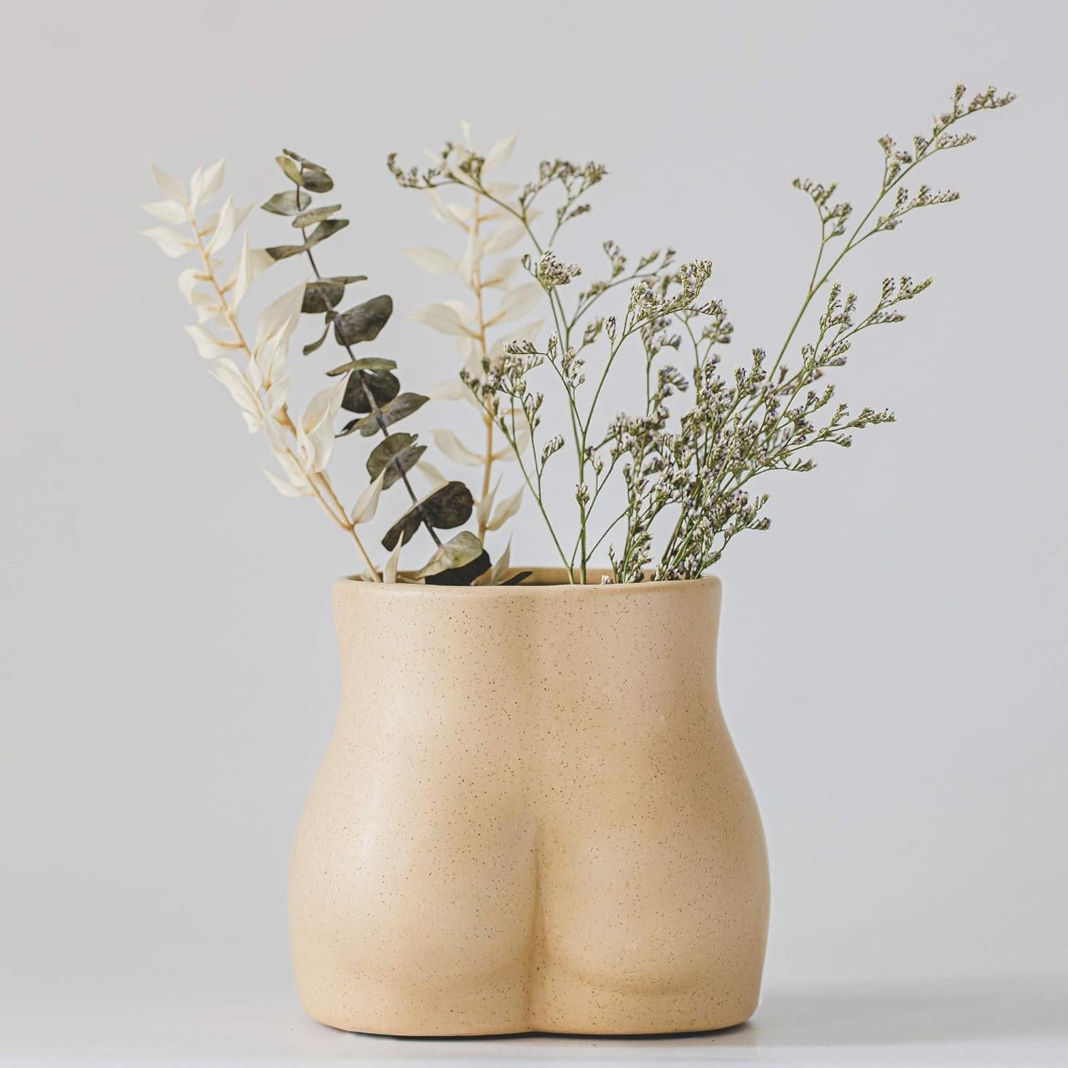 Butt Vase, Female Form Body Planter, Booty Flower Vases w/ Drainage Plug [Speckled Sandy Matte Ce... | Amazon (US)