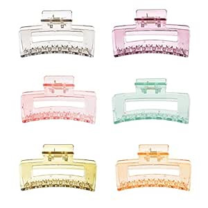 2024 New Jelly Hair Clips,Acrylic Black Hair Clips，Wonderful Gift,Strong Hold Claw Hair Clips f... | Amazon (US)