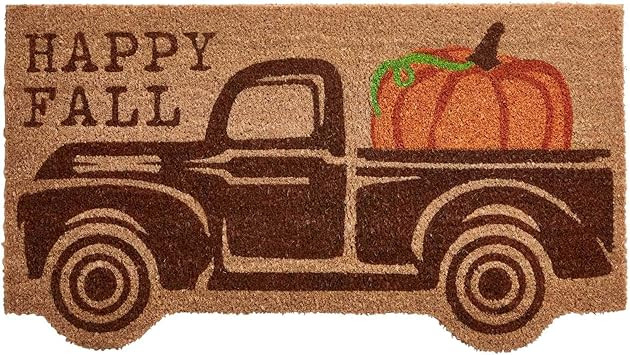 Mud Pie Fall Truck Door Mat, Brown | Amazon (US)
