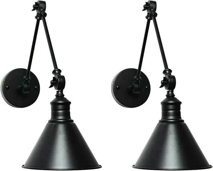 SEDA Frosted Black Modern Industrial Up Down Swing Arm Wall Lights Vintage Wall Mount Light Sconc... | Amazon (US)