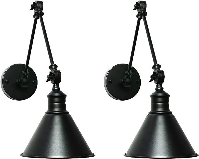 SEDA Frosted Black Modern Industrial Up Down Swing Arm Wall Lights Vintage Wall Mount Light Sconc... | Amazon (US)