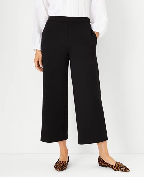 The Petite Easy Wide Leg Crop Pant in Double Knit | Ann Taylor (US)