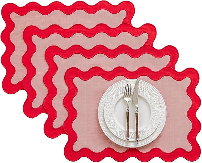 Placemats Set of 4,13"x19" Placemats 100% Cotton Fabric,Decorative Washable Placemats for Dining ... | Amazon (US)