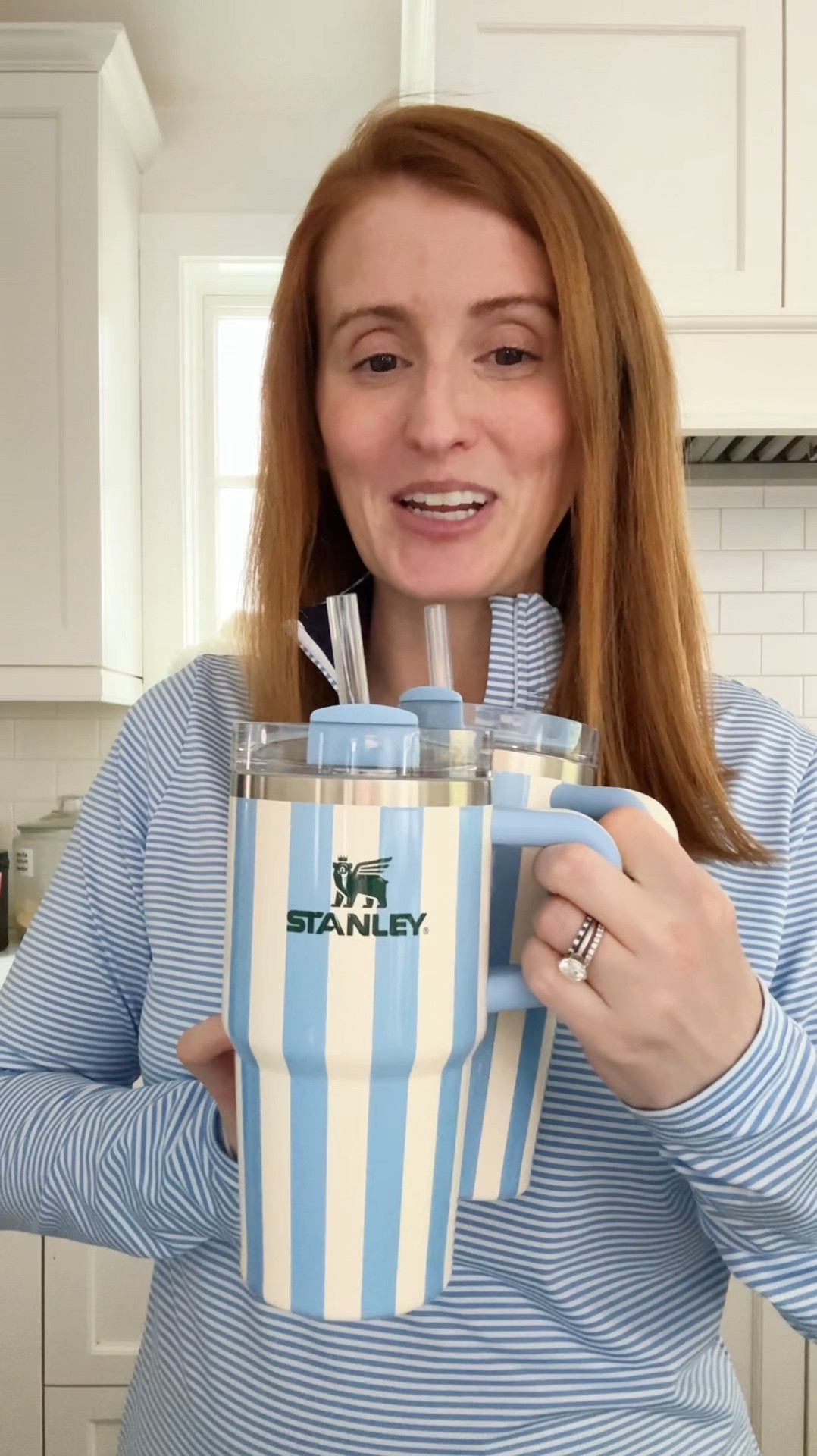 Just got the 20 ounce striped Stanley cups for our boys 💙💙💙 @stanley_brand #stanley1913partner 

#LTKFamily #LTKWatchNow #LTKFindsUnder50