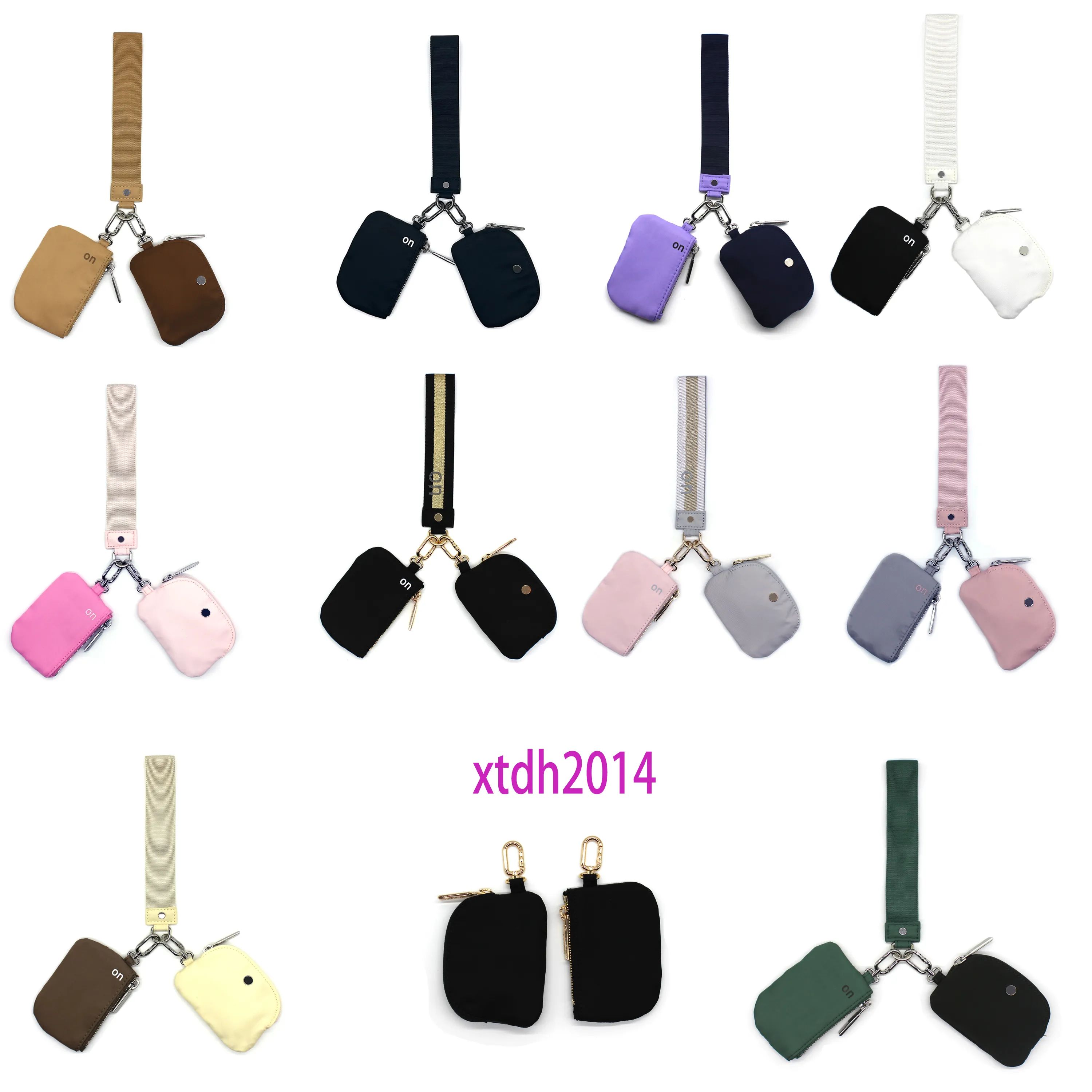 Lu Dual Pouch Wristlet Pink keychain Mini Yoga bag Detachable Xtdh2014 Mini Zip Around Wristlet W... | DHGate