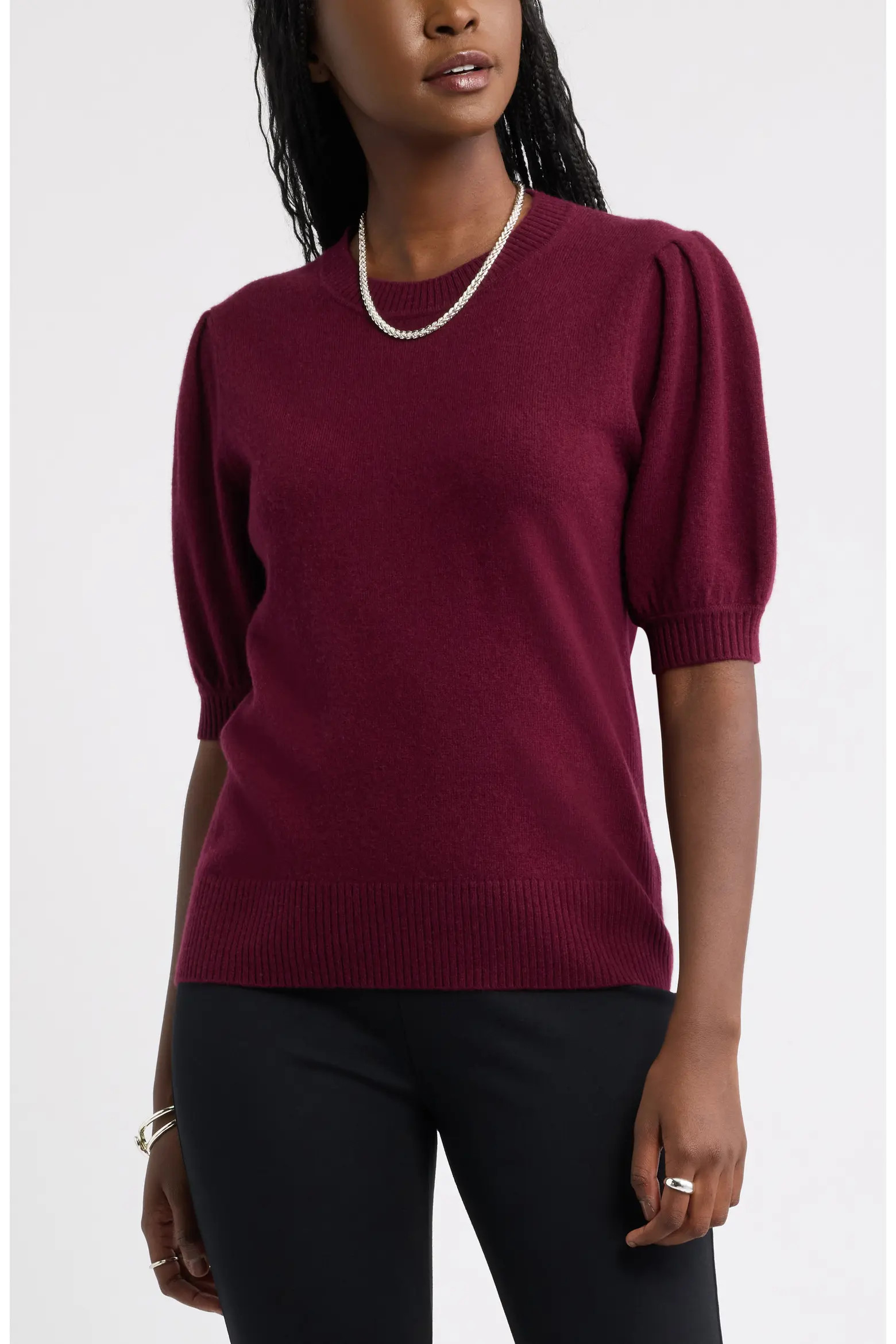 Caslon® Puff Sleeve Wool & Cashmere Sweater (Women) | Nordstrom | Nordstrom