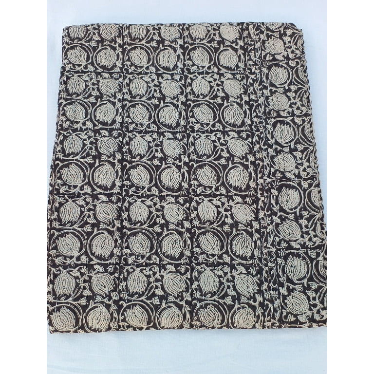 Black & off white kantha quilt Handmade Kantha Quilt Unique Design Handmade Kantha Quilted Beddin... | Walmart (US)