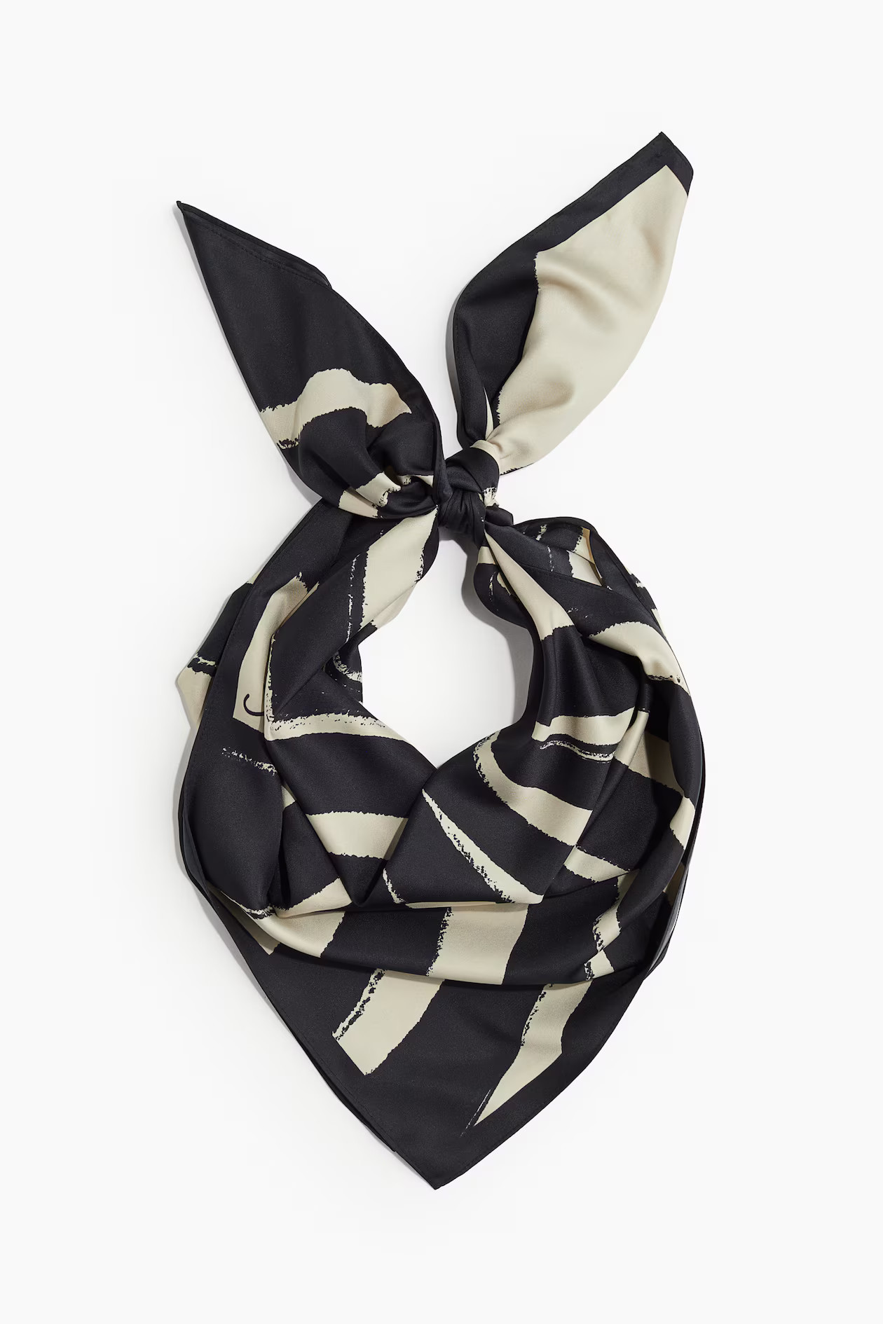 Patterned scarf - Light khaki green/Black - Ladies | H&M GB | H&M (UK, MY, IN, SG, PH, TW, HK)