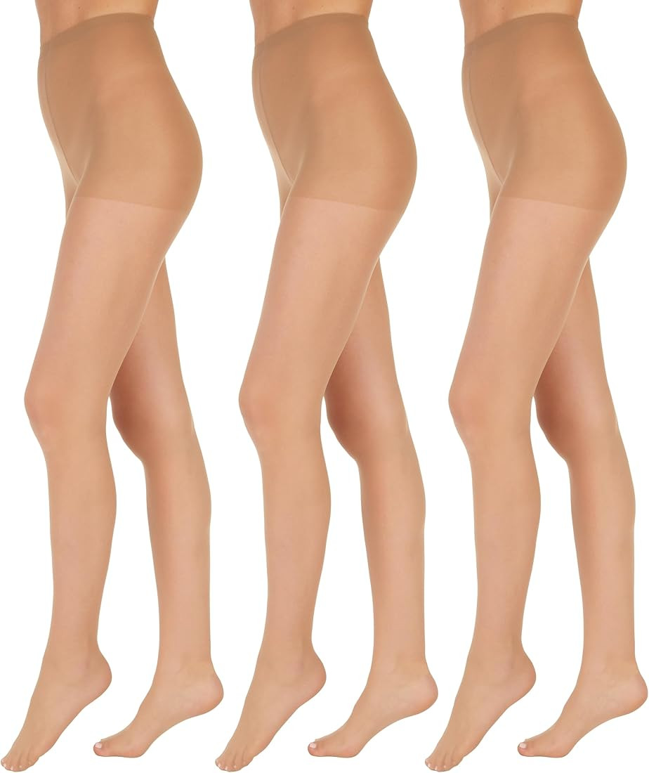 L'eggs Everyday Control Top Sheer Toe Pantyhose for All Day Comfort, 100% Nylon | Amazon (US)