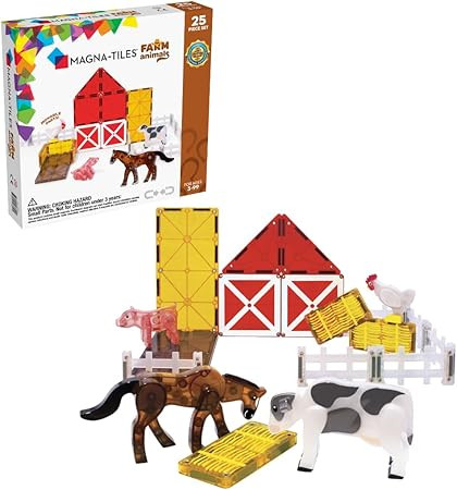 MAGNA-TILES Farm Animals 25-Piece Magnetic Construction Set, The ORIGINAL Magnetic Building Brand | Amazon (US)