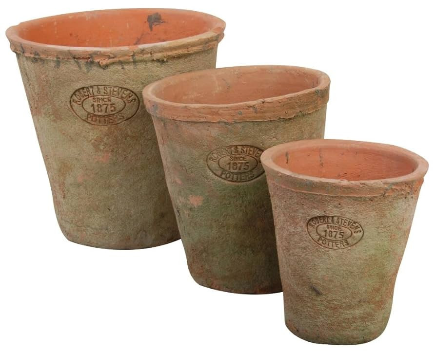 Esschert Design AT01 Aged Terracotta Round Pots (Set of 3) | Amazon (US)