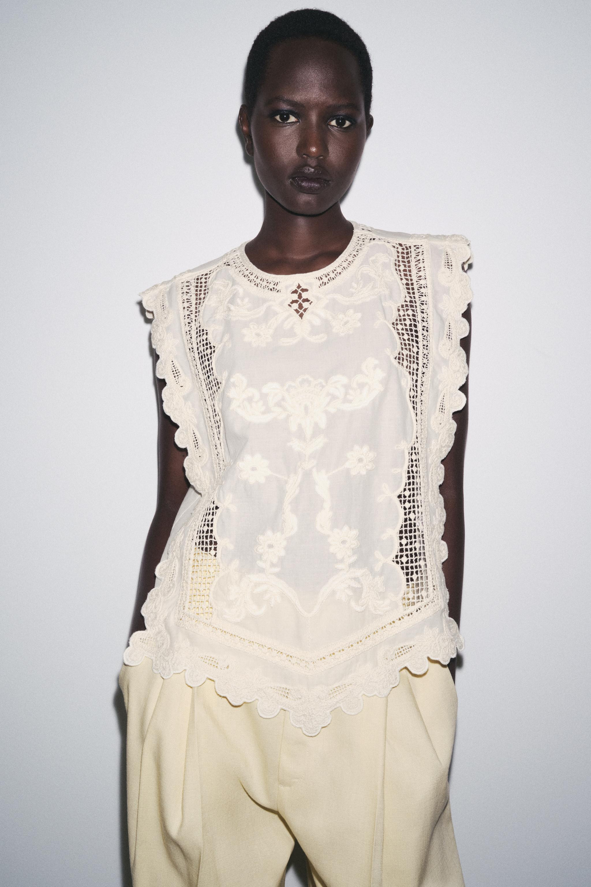 ZW COLLECTION RUFFLED CHEST SHIRT | Zara US