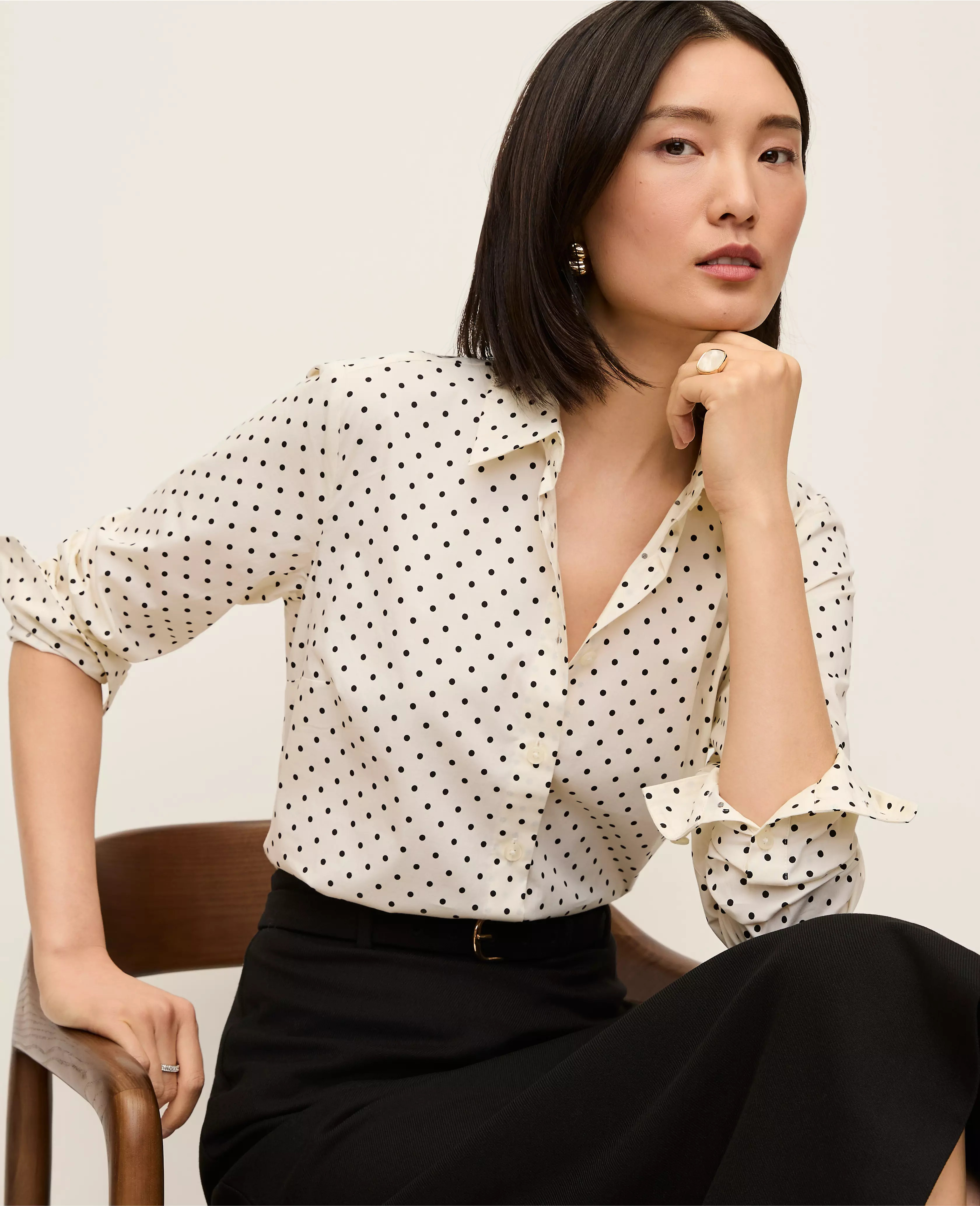 Dotted Perfect Shirt | Ann Taylor