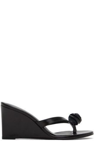 Black Wedge Heeled Sandals | SSENSE
