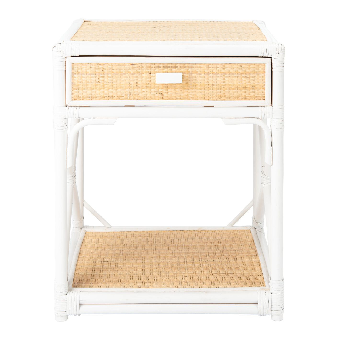 Celia Natural Rattan Nightstand With Drawer | World Market