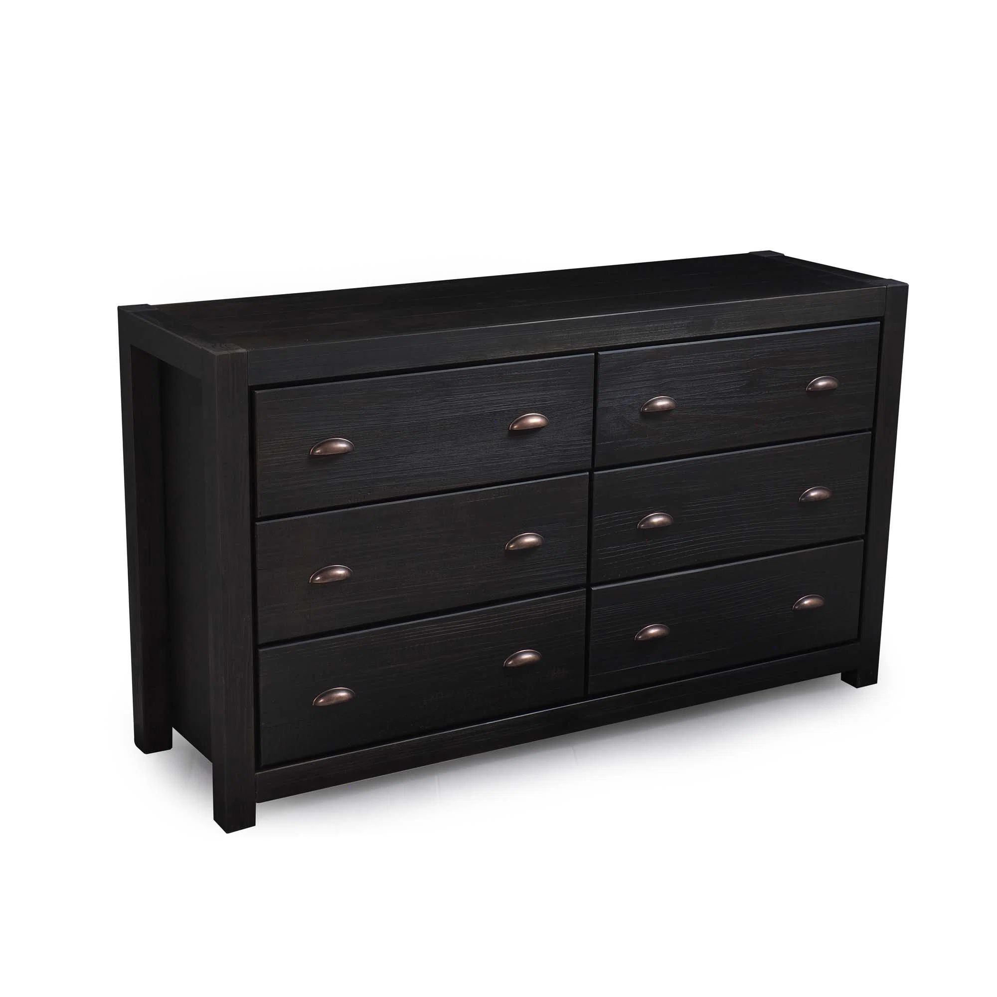 Montauk 6 Drawer 59.5" W Solid Wood Double Dresser | Wayfair North America