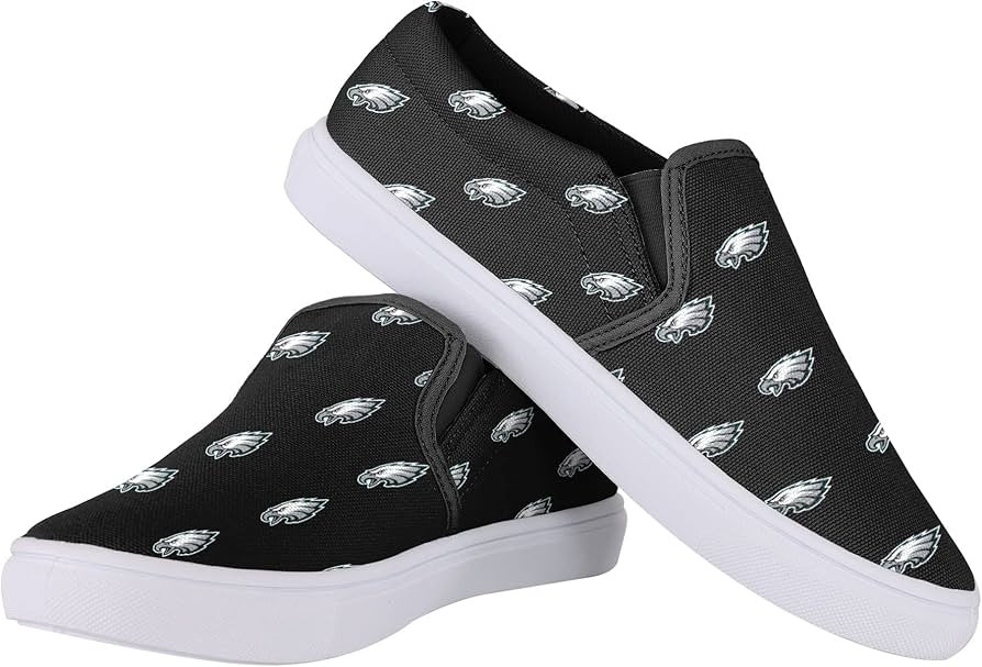 FOCO NFL Womens NFL Team Ladies Repeat Logo Slip On Canvas Shoes | Amazon (US)