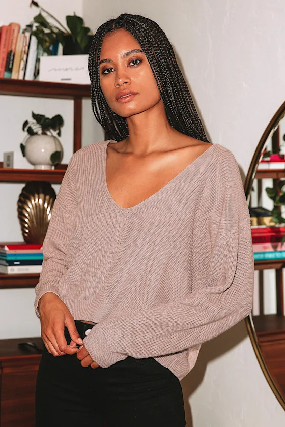 Feel it Still Taupe Knit Sweater | Lulus (US)