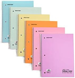 Mintra Office Spiral Notebooks Mintra Office Spiral Notebooks - Pastel, College Ruled, 6 Pack, Fo... | Amazon (US)