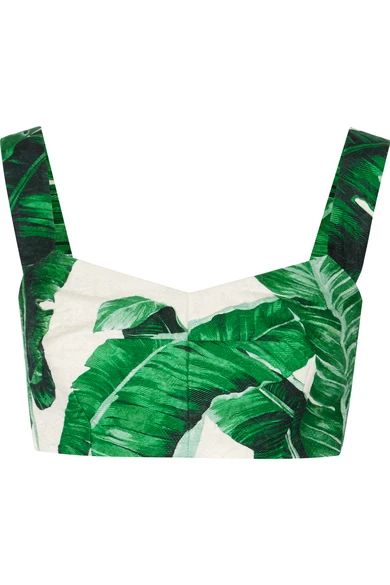 Printed cotton and silk-blend brocade bra top | NET-A-PORTER (US)