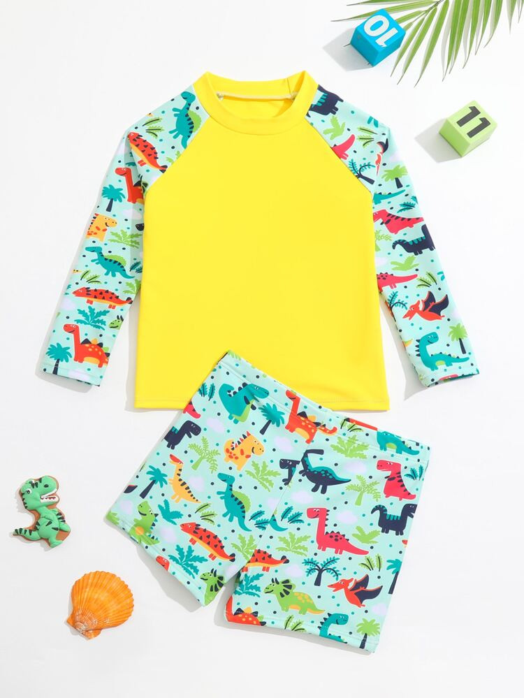 Toddler Boys Dinosaur Print Beach Swimsuit | SHEIN
