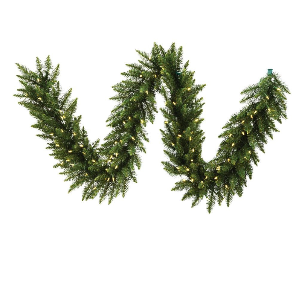 Vickerman 25' Camdon Fir Artificial Christmas Garland, Warm White LED Mini Lights Green | Oriental Trading Company