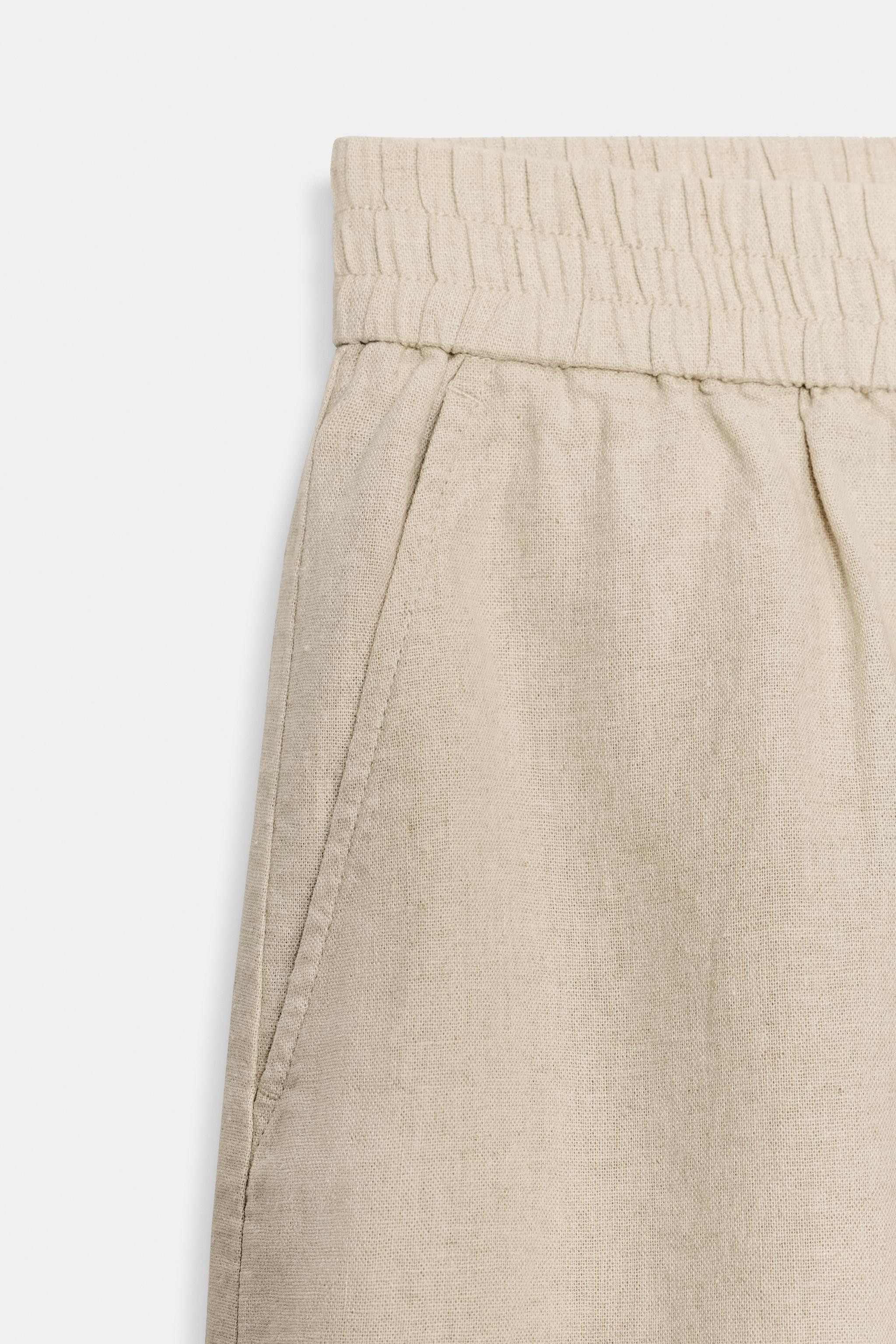 LINEN SHORTS WITH ELASTIC WAIST | Zara US