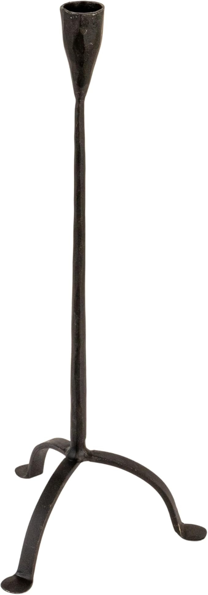 Creative Co-Op 16" H Hand-Forged Cast Metal Footed Taper Holder, Black | Amazon (US)