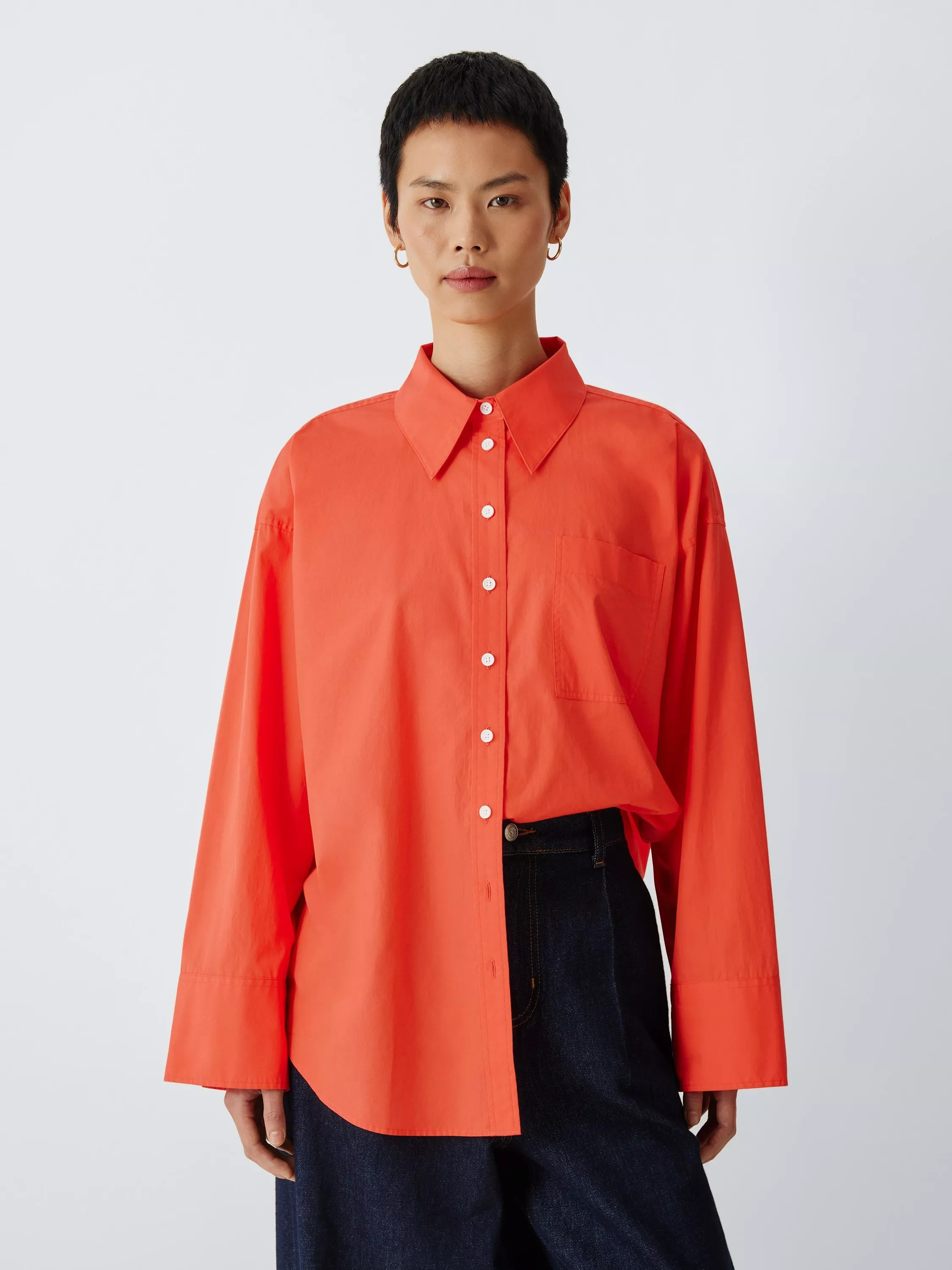 Angela Long Sleeve Shirt, Orange, 16 | John Lewis (UK)