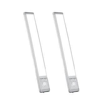 White LED Motion Sensor Under Cabinet Light Lamp 2-Pack Magnetic Dimmable Closet Lights, USB Rechargeable for Kitchen | The Home Depot