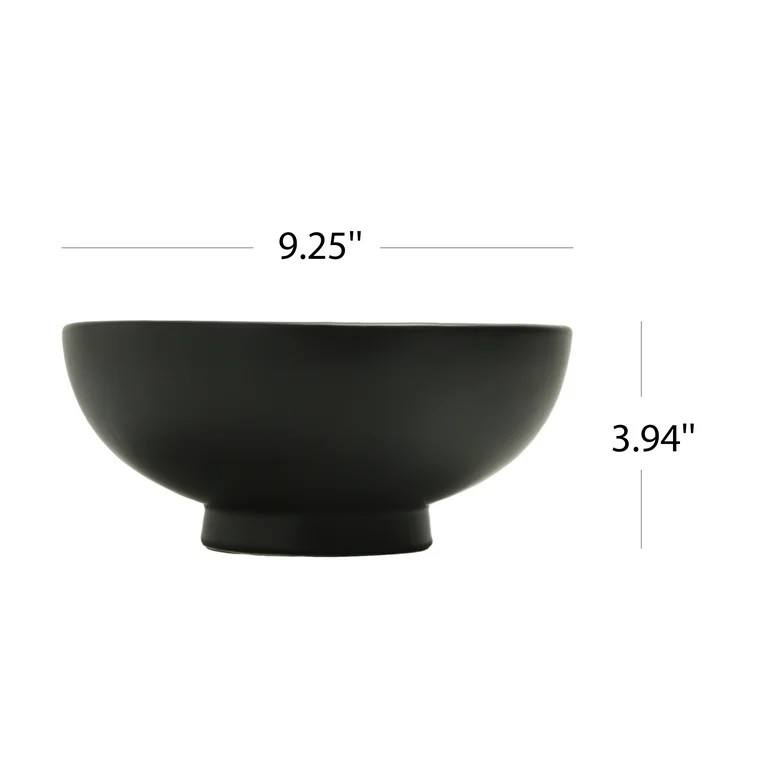 Better Homes & Garden Matte Black Round Ceramic 9.4" Decorative Bowl | Walmart (US)