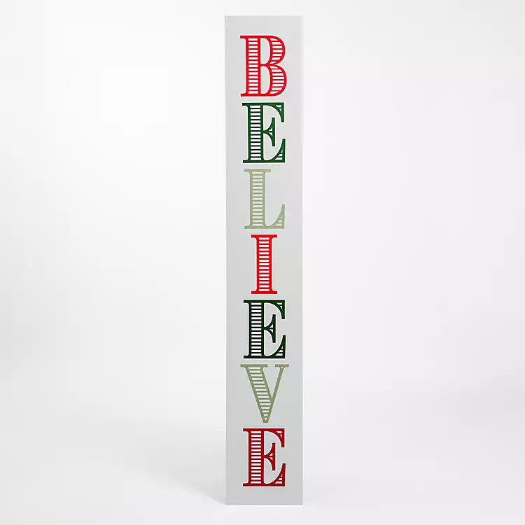 Red and Green Believe Porch Board | Kirkland's Home
