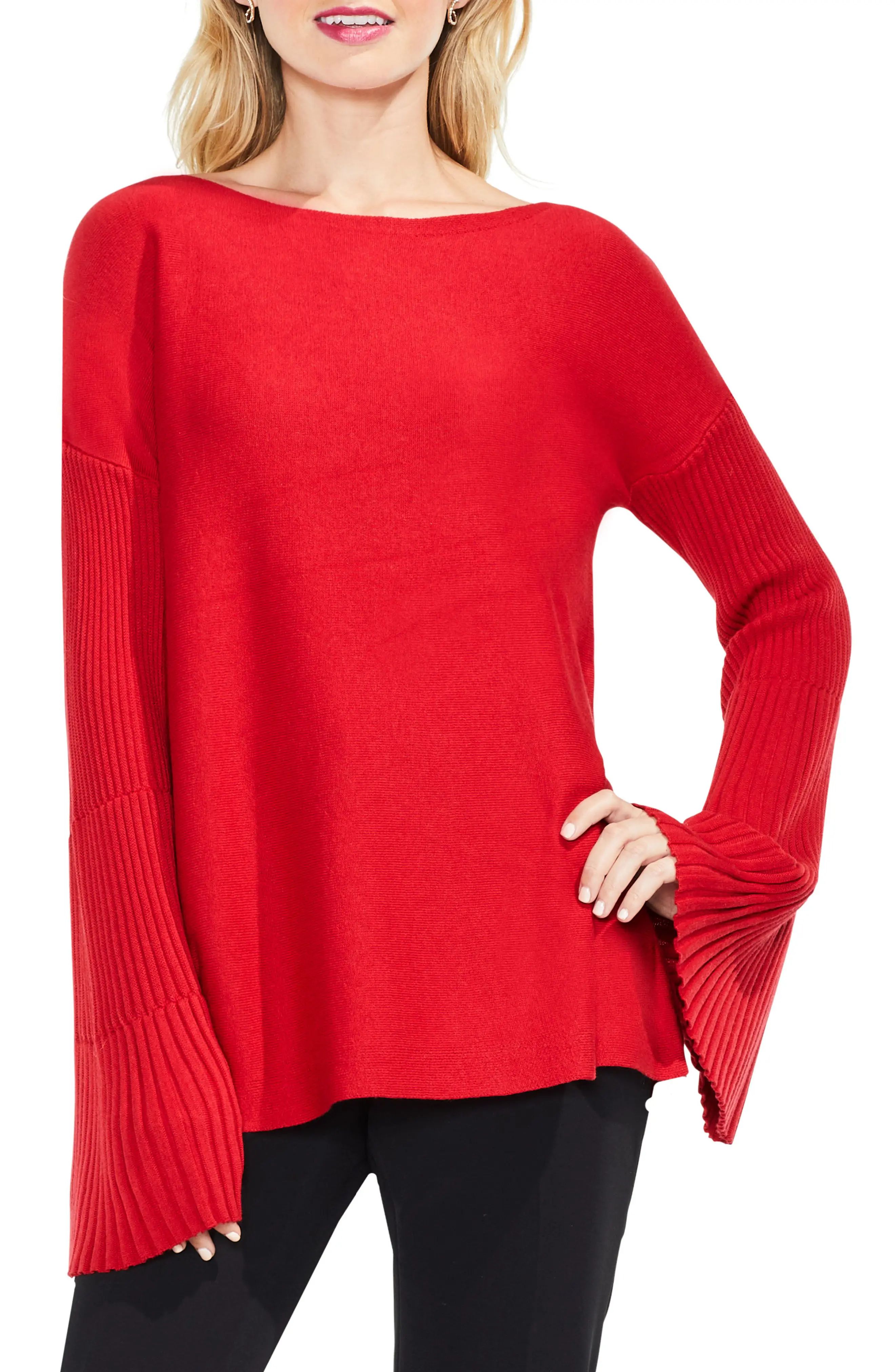 Bell Sleeve Ribbed Sweater | Nordstrom